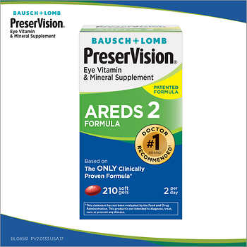 PreserVision 博士倫 第二代 升級配方 AREDS-2 葉黃素 Lutein 210顆
