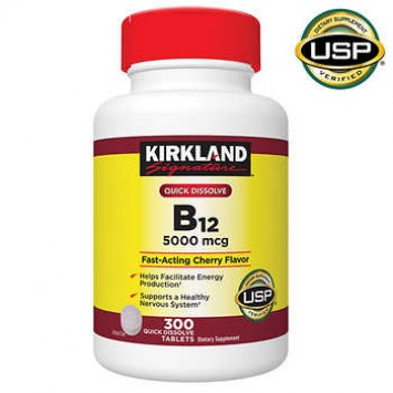 Kirkland Signature Vitamin B12 5000 mcg 300 Softgels科克蘭 維它命B12 300粒軟膠囊