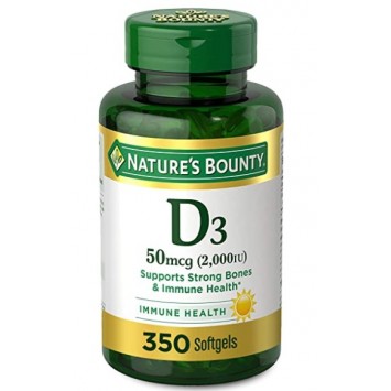 Nature's Bounty Vitamin D-3 維他命D3 2000IU(50mcg) 350顆軟膠囊