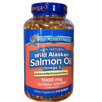 Pure Alaska Omega-3 阿拉斯加天然魚油 alaskan salmon oil 1000mg 210 顆