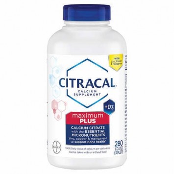 Bayer Citracal Calcium Citrate + D3 Maximum 拜耳 檸檬酸鈣 加維他命D3 280顆易吞錠